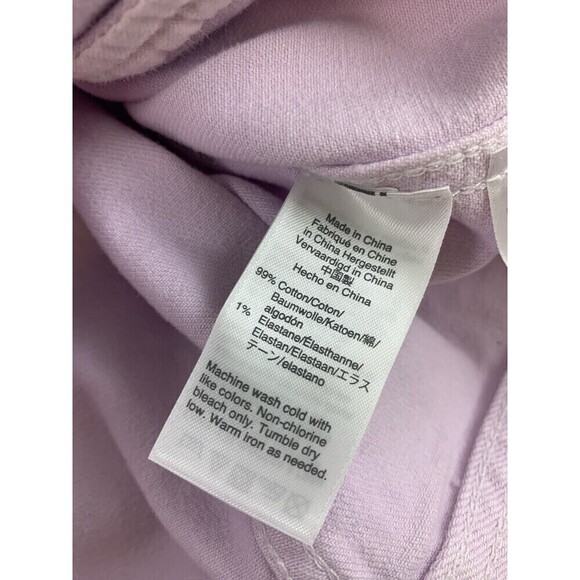 J Crew Garment Dyed Denim Jacket Pink Cropped L7219 Button Collared Women Medium - Picture 9 of 12